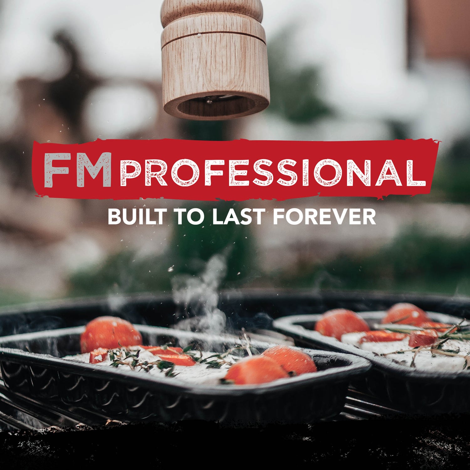 Lot de 2 plats à barbecue en acier émaillé 21 x 12 cm FM Professional Barbecue