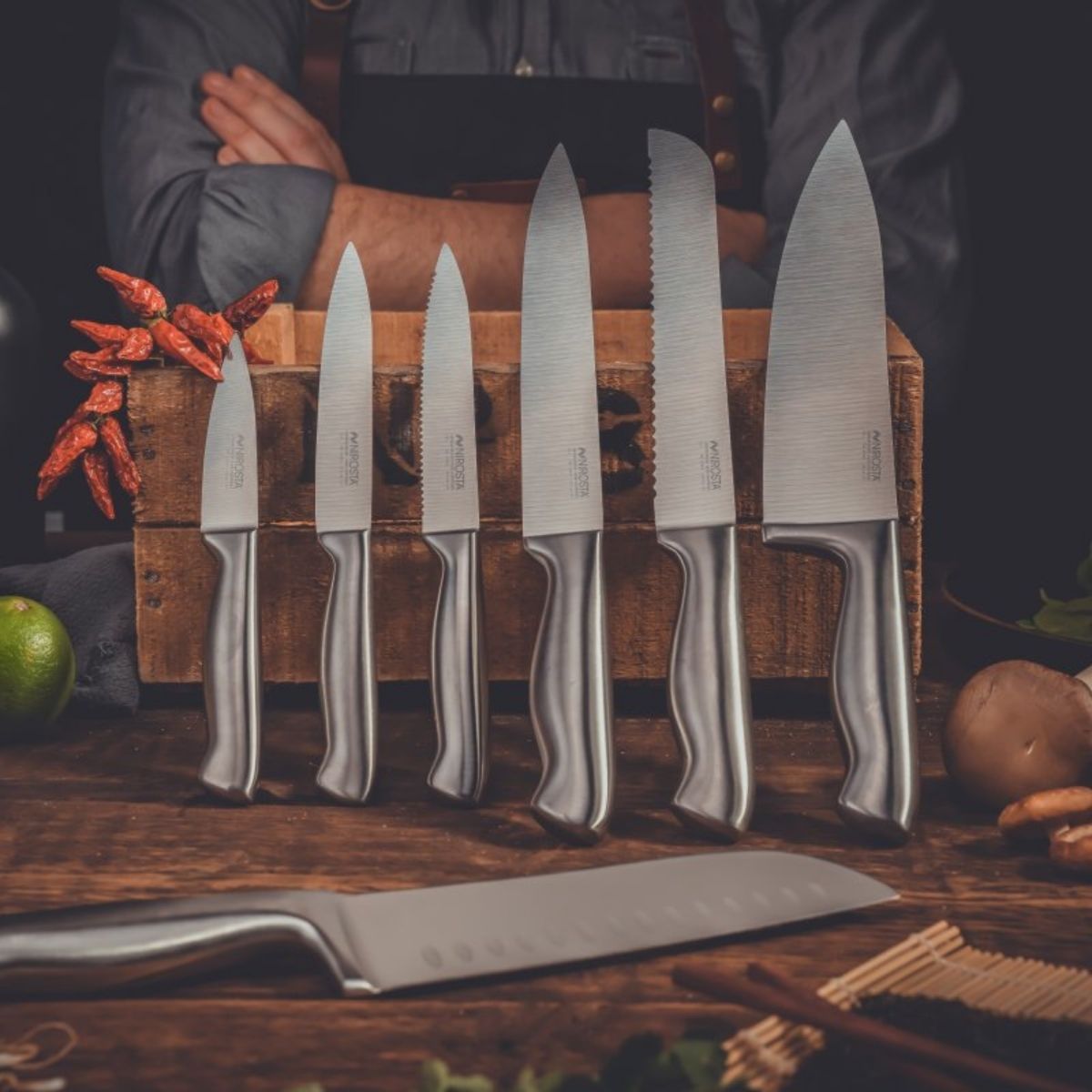 Ensemble de 6 couteaux de cuisine professionnels en inox Nirosta Star