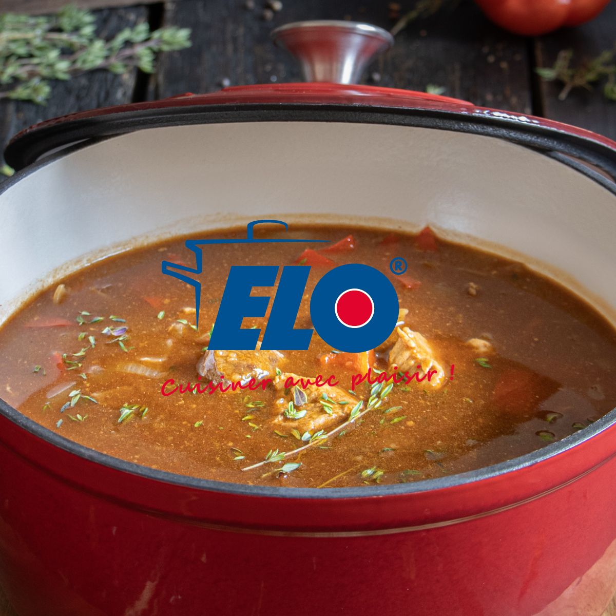 Cocotte en fonte émaillée rouge cerise 26 cm 4.5 L Elo