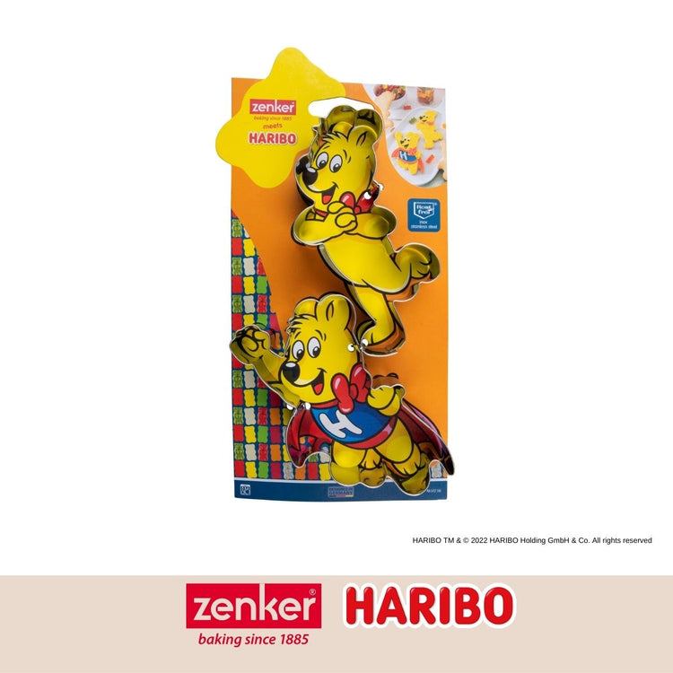 Lot de 2 emporte-pièces en inox motif ourson doré Zenker Haribo