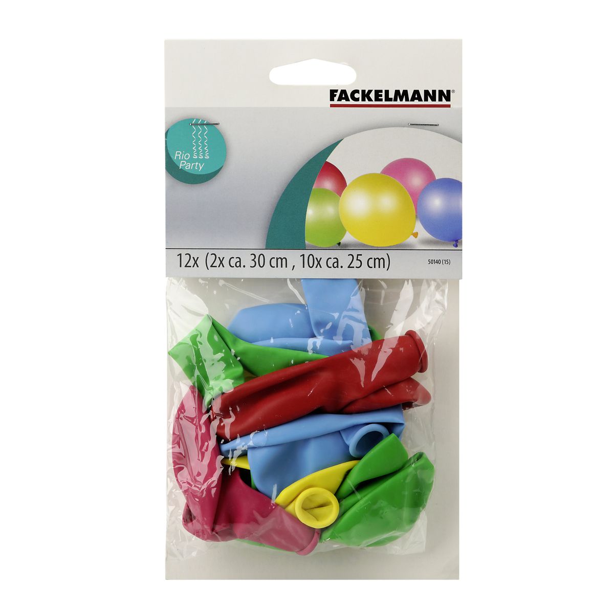 Lot de 12 ballons de baudruche colorés pour anniversaire Fackelmann