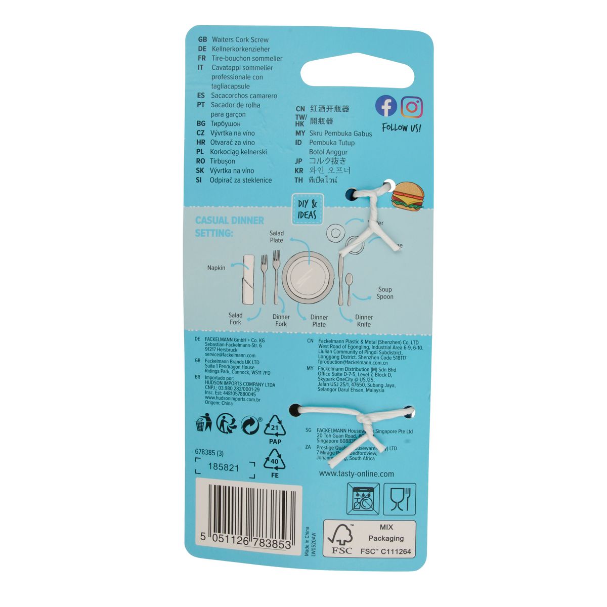 Tire-bouchon limonadier avec fonction décapsuleur Tasty Core