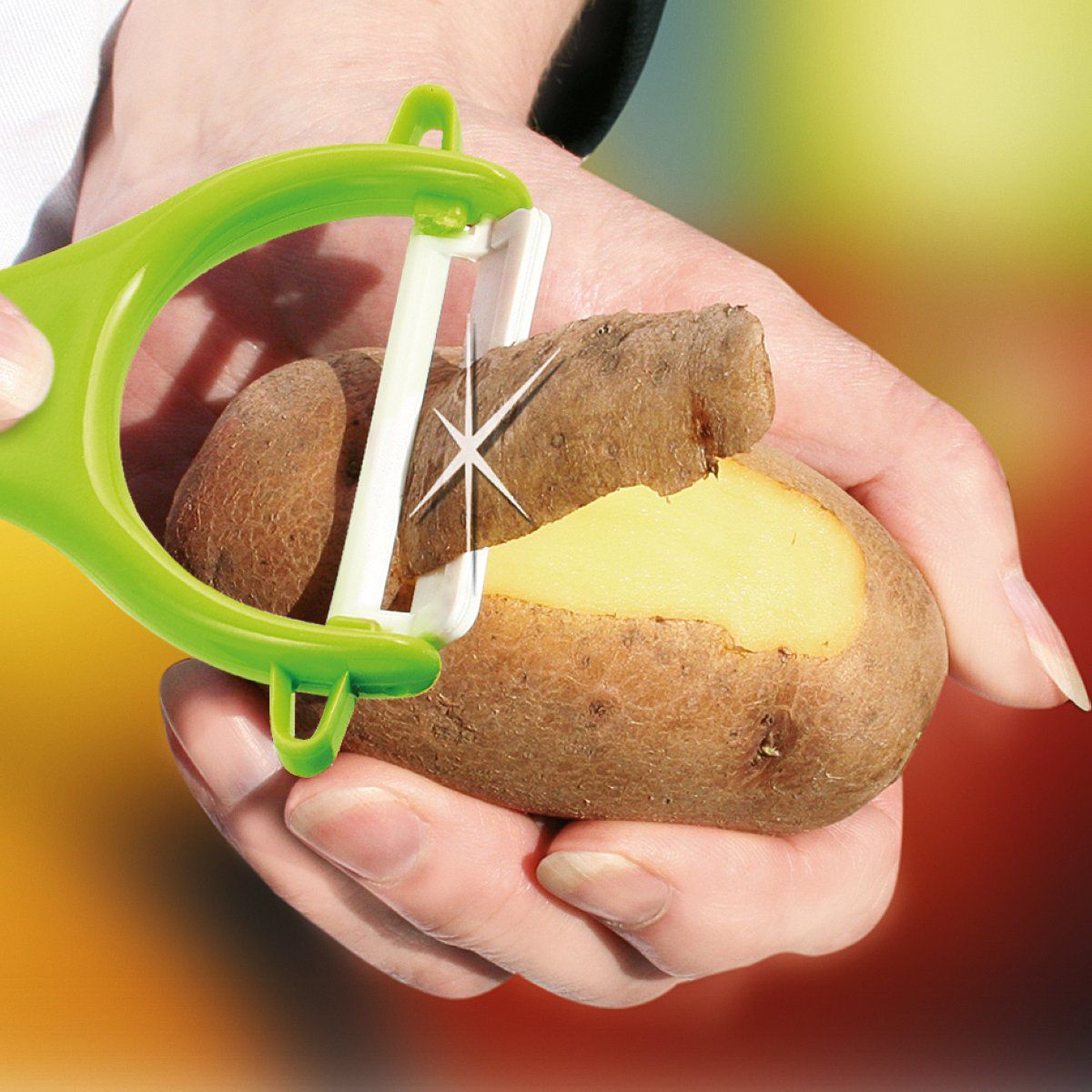 Ensemble de 2 ustensiles spécial purée avec éplucheur et moulin à légumes Fackelmann