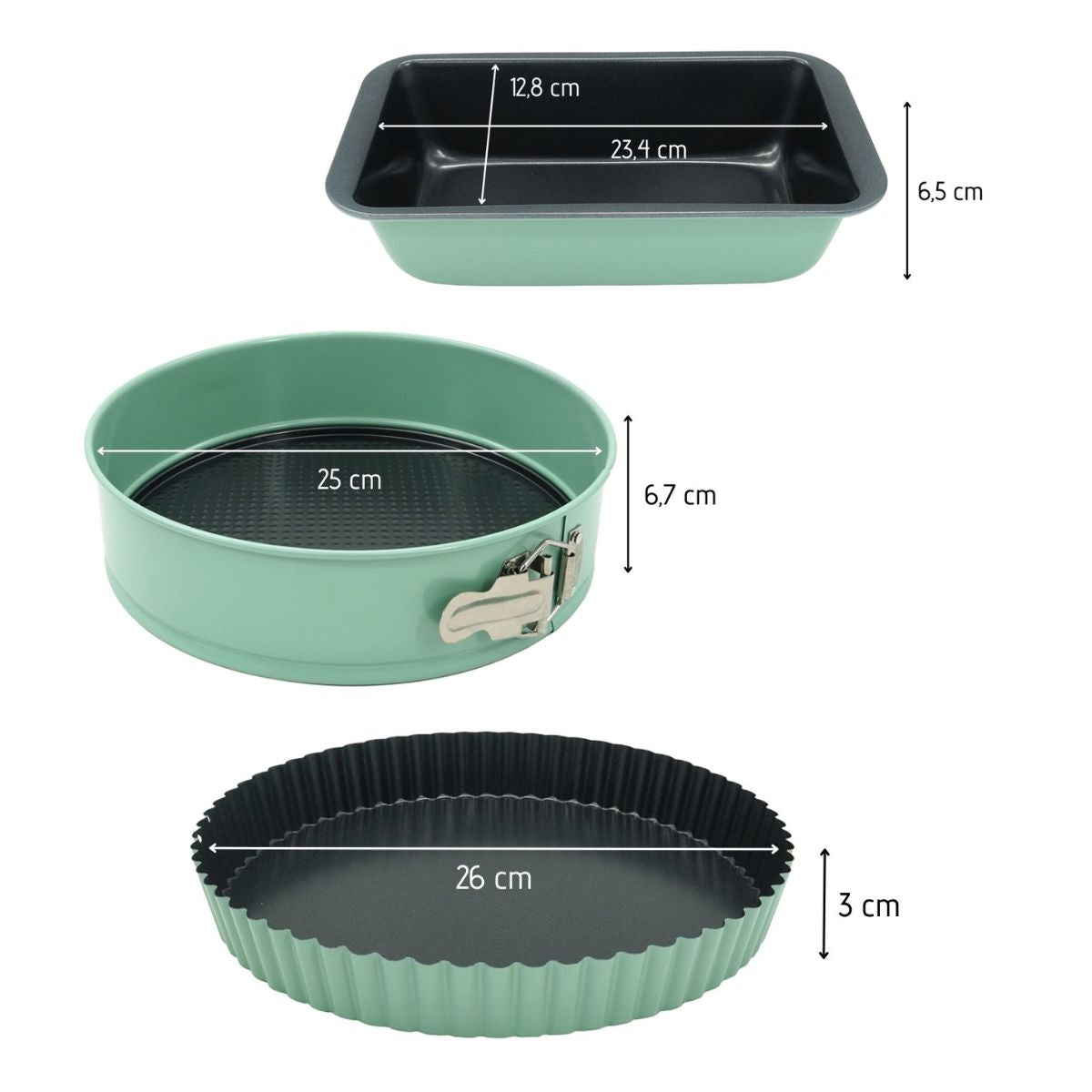 Moule à charnière 25 cm plat à tartes 26 cm et moule à cake Zenker Smart Pastry