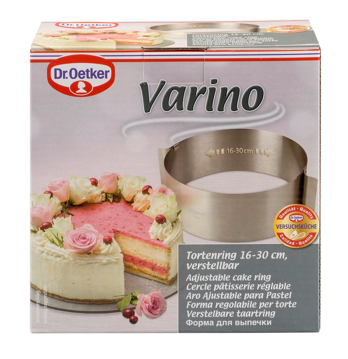 Cercle à pâtisserie en acier inoxydable extensible de 16 à 30 cm Dr. Oetker Varino