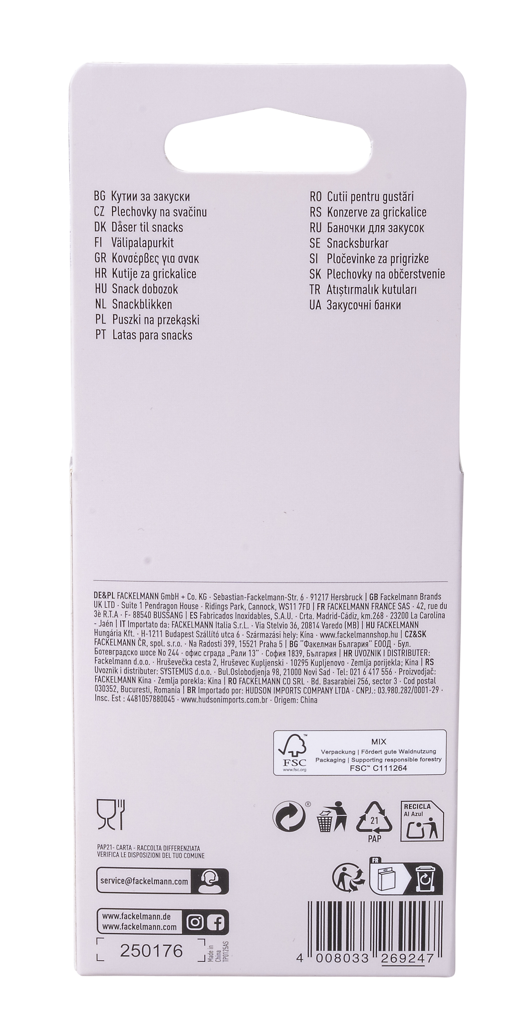 Set de 3 boîtes carrées à sauce ou épices Fackelmann Storage