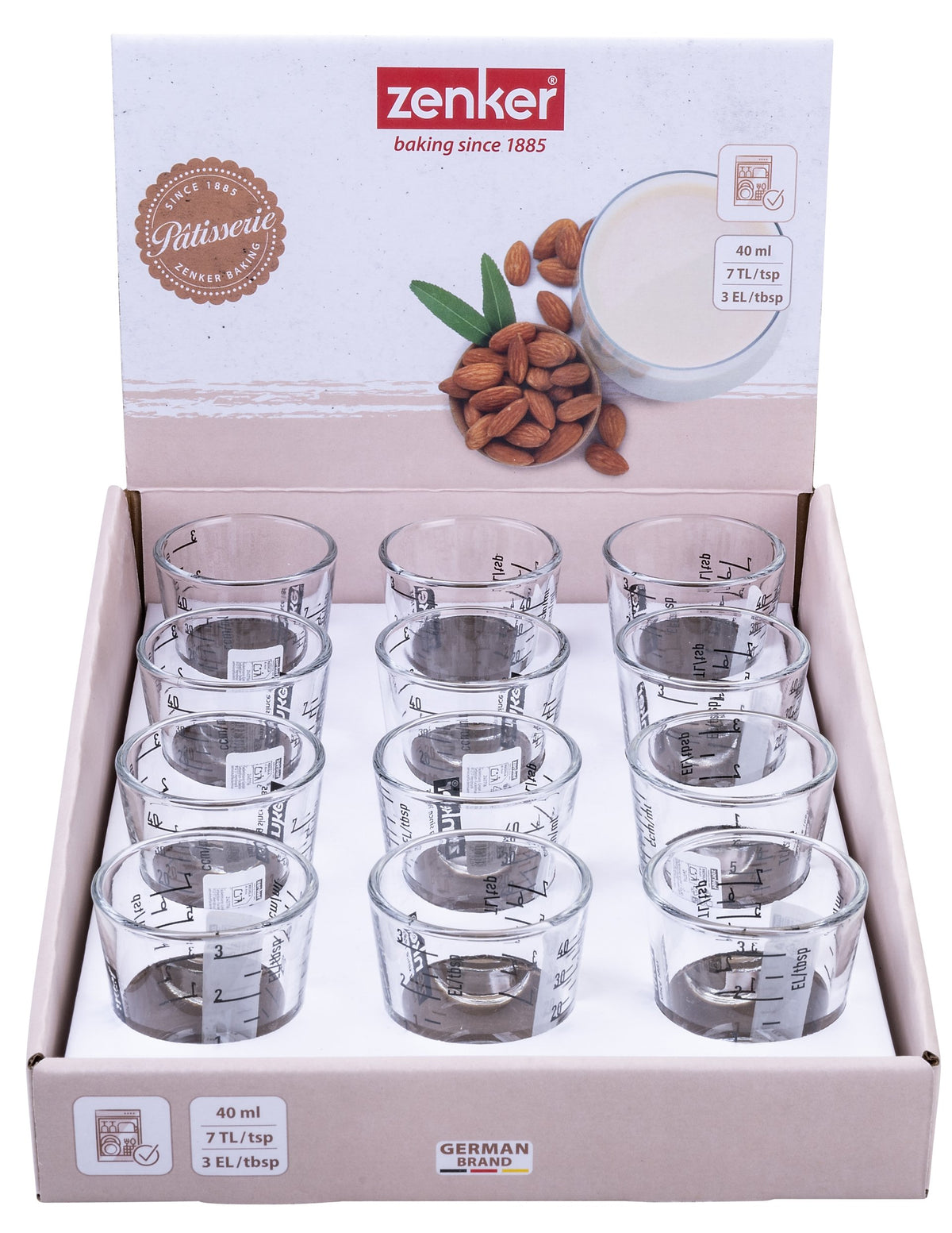 Mini verre mesureur en verre 40 ml Zenker