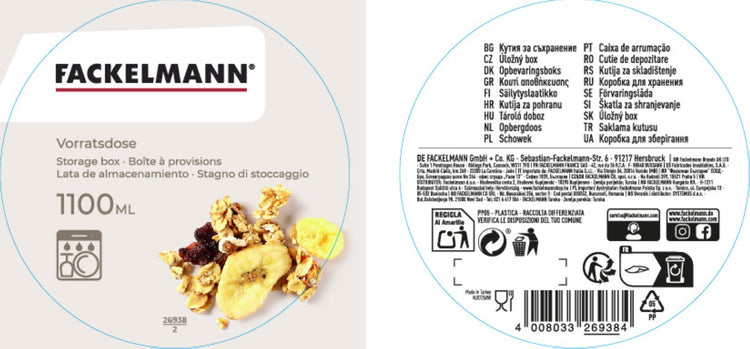 Boite à Provisions 1,1 Litre Fackelmann Storage