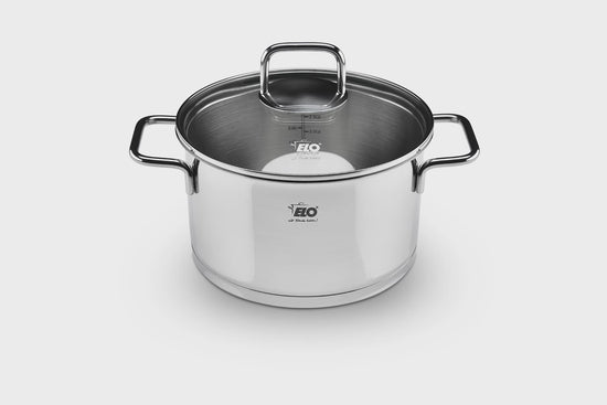 Marmite inox avec couvercle en verre 12 cm de diamètre d'une capacité de 0,6 litre Elo Citrin