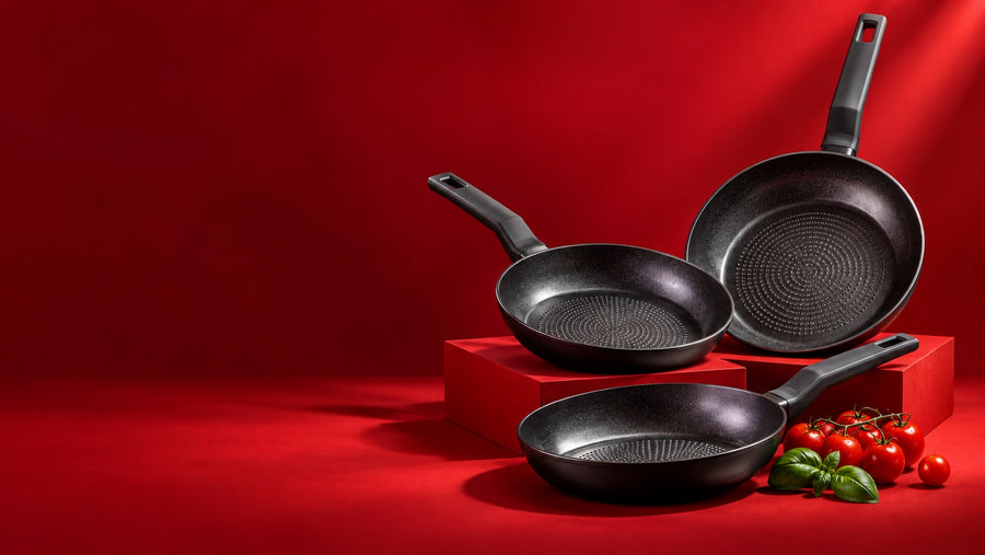 Poêles Fackelmann noires à surface de cuisson texturée