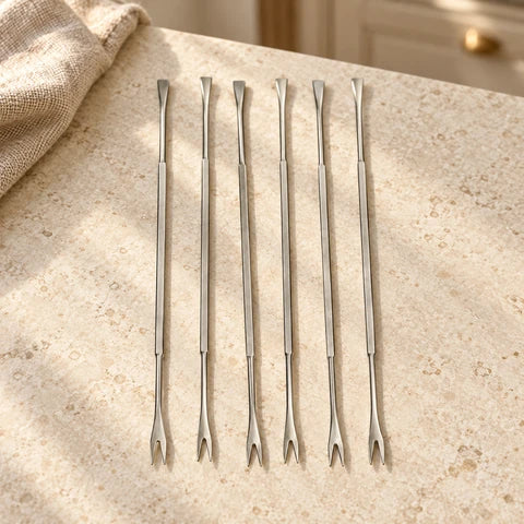 Lot de 6 fourchettes à crustacé en acier inoxydable Fackelmann