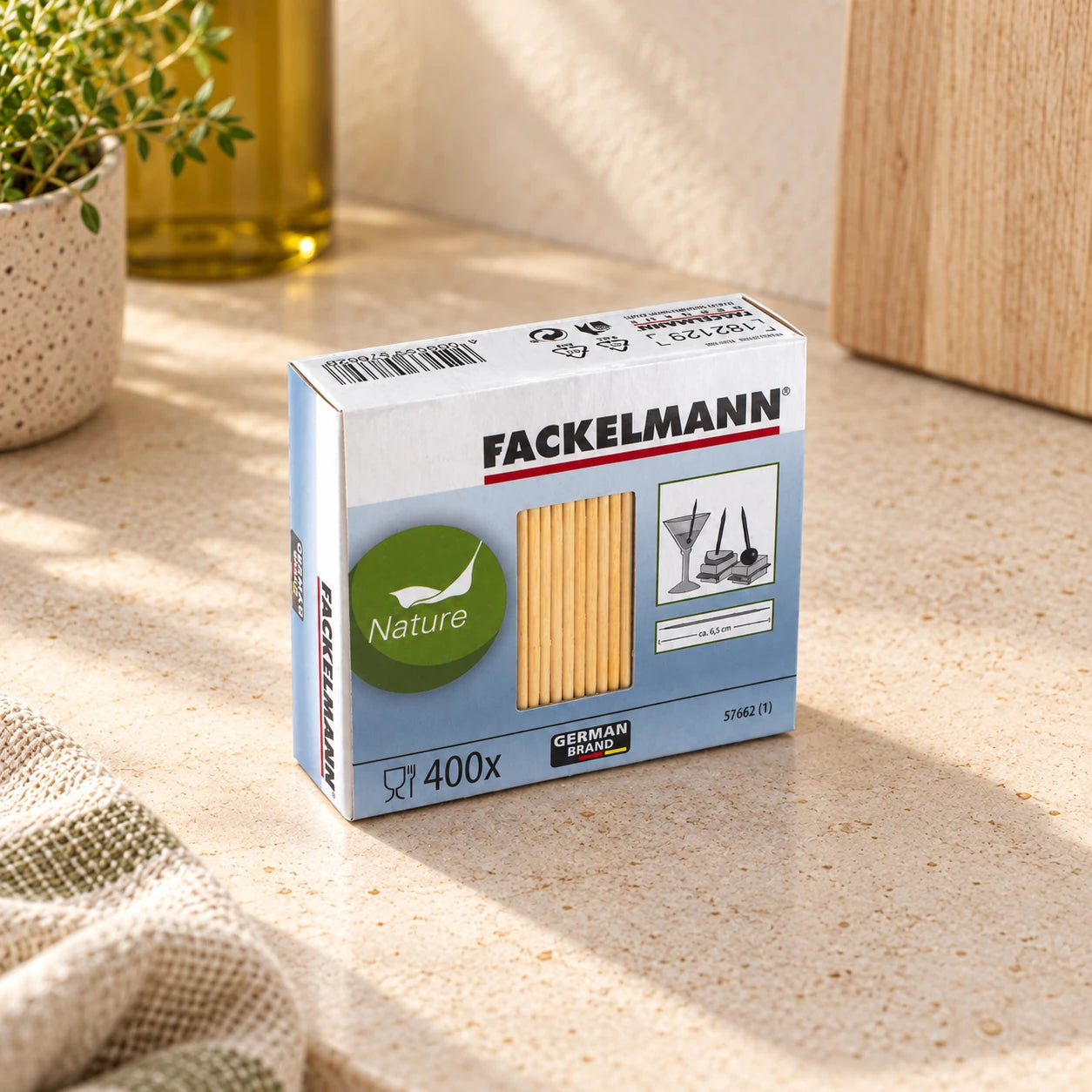 Boîte de 400 cure-dents en bois Fackelmann Wood Edition