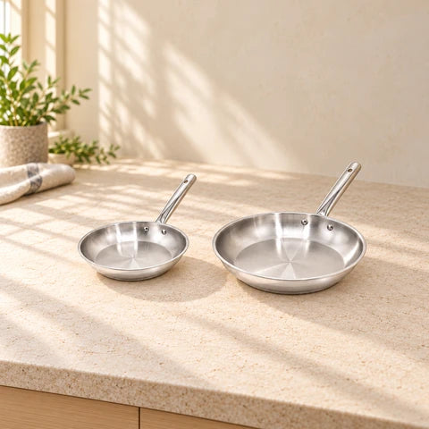Lot de 2 poêles à frire en inox 20 cm et 28 cm Fackelmann Rhona