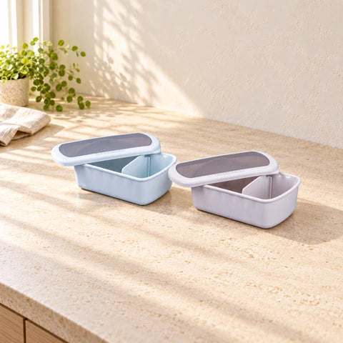 Lot de 2 lunch box 1L avec 2 ustensiles de cuisine Fackelmann Storage