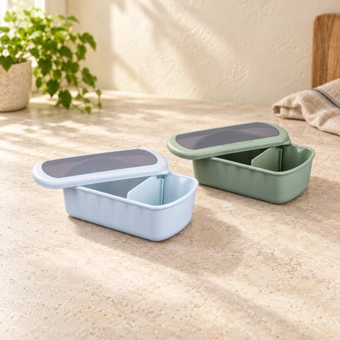 Lot de 2 lunch box 1L avec 2 ustensiles de cuisine Fackelmann Storage