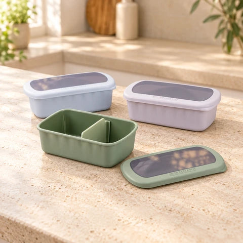 Lot de 3 Lunchbox 1L Fackelmann Storage Bleu Beige Vert
