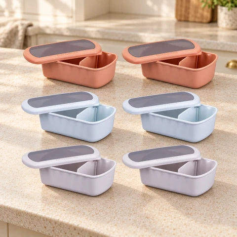 Lot de 6 lunch box 1 L avec 6 ustensiles de cuisine Fackelmann Storage