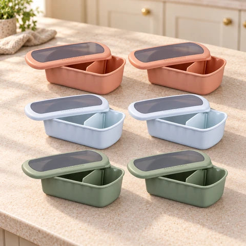 Lot de 6 lunch box 1 L avec 6 ustensiles de cuisine Fackelmann Storage