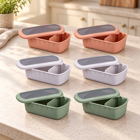 Lot de 6 lunch box compartimentées avec 6 ustensiles de cuisine Fackelmann Storage