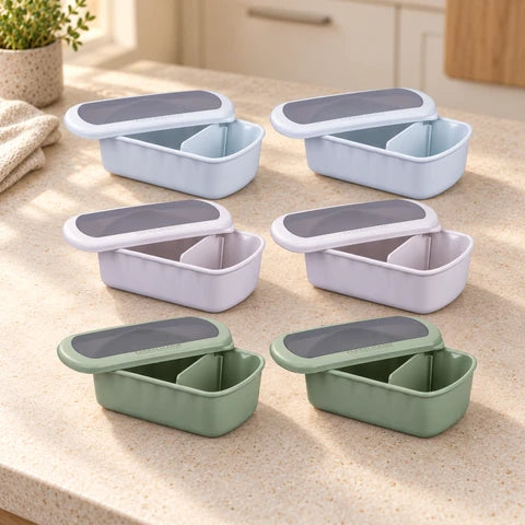 Lot de 6 lunch box 1L avec 6 ustensiles de cuisine Fackelmann Storage