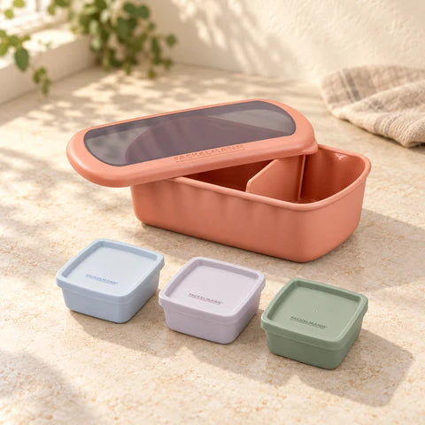Lot de 1 lunch box 1L avec 3 boites à sauce Fackelmann Storage