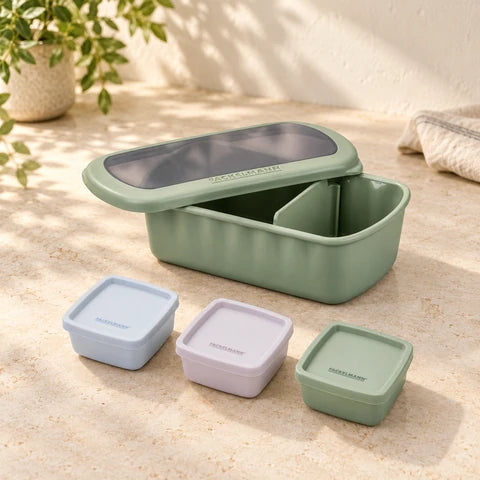 Lot Lunchbox 1L et 3 Boîtes à Sauce Fackelmann Storage