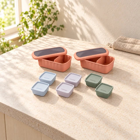 Lot de 2 lunch box 1L avec 2 boites à sauce Fackelmann Storage