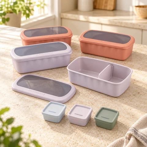 Lot de 4 lunch box 1L avec 3 boîtes à sauce Fackelmann Storage